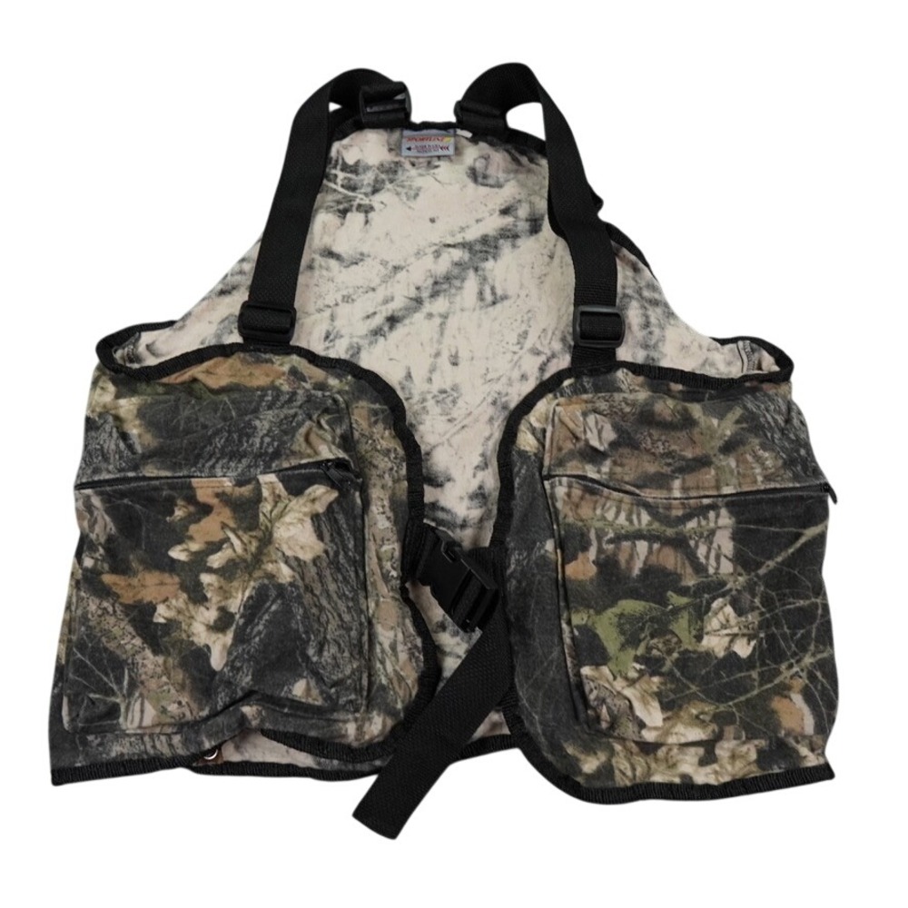 Sportline Hunting Vest Mens XL Camo Utility Multi Pocket Blaze Orange USA Turkey